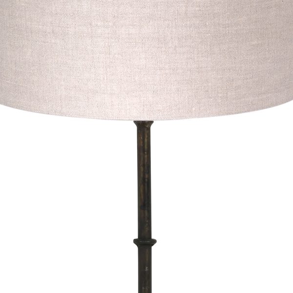 Light & Living Phuket tafellamp - 68 cm hoog - Ø30 cm - E27 - beige kap - bewerkt zwart - Afbeelding 2