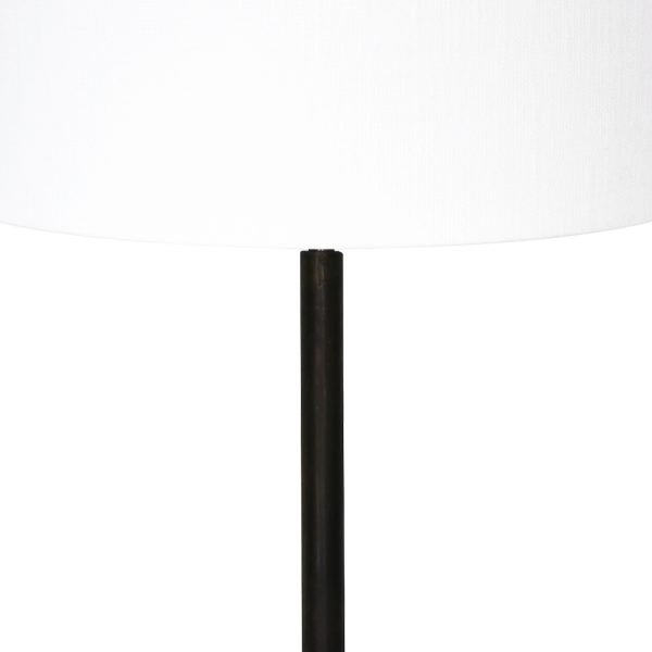 Light & Living Phuket vloerlamp - 165 cm hoog - Ø40 cm - E27 - witte kap - bewerkt zwart - Afbeelding 2
