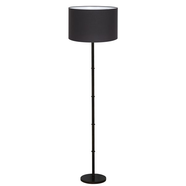 Light & Living Phuket vloerlamp - 165 cm hoog - Ø40 cm - E27 - zwarte kap - bewerkt zwart