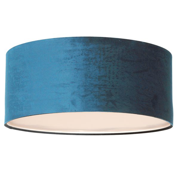 Steinhauer Prestige Chic plafondlamp - met blauwe velvet kap - Ø50 cm - dimbaar - Image 2