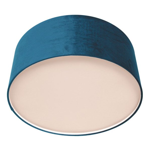 Steinhauer Prestige Chic plafondlamp - met blauwe velvet kap - Ø50 cm - dimbaar - Image 3