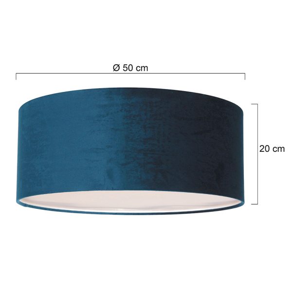 Steinhauer Prestige Chic plafondlamp - met blauwe velvet kap - Ø50 cm - dimbaar - Image 6