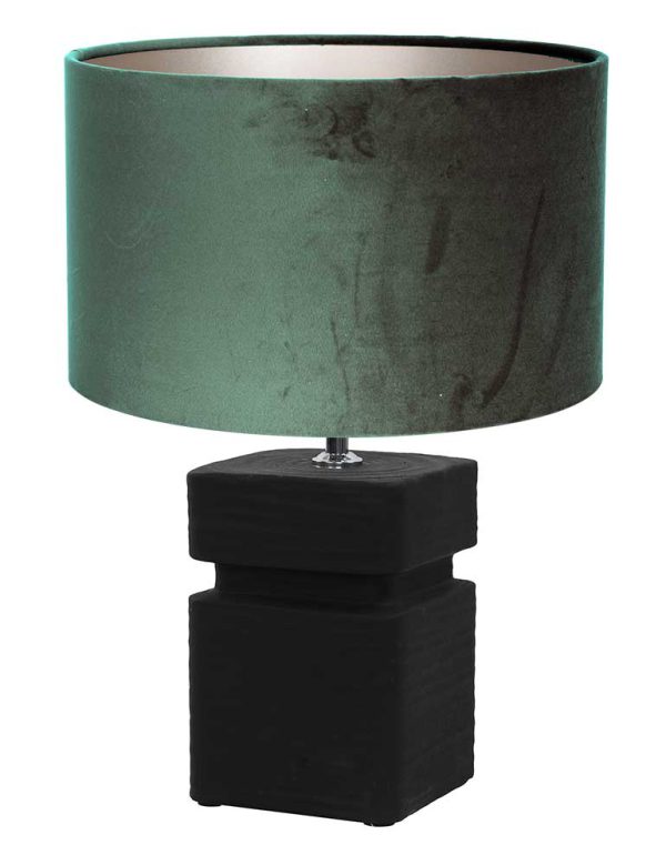 Light & Living Amta tafellamp – E27 (grote fitting) – groen en zwart