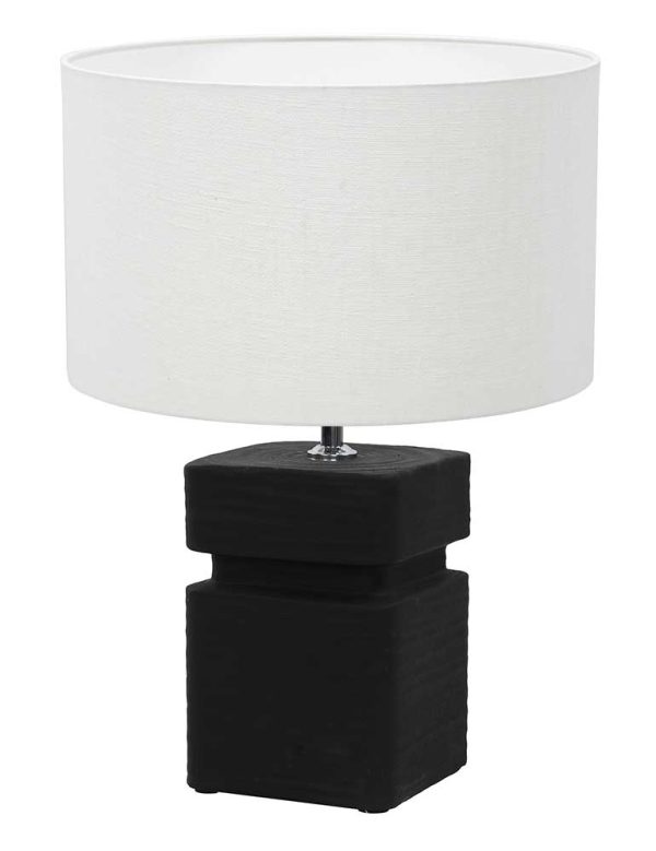 Light & Living Amta tafellamp – E27 (grote fitting) – wit en zwart