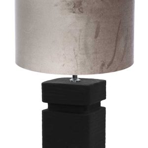 Light & Living Amta tafellamp – E27 (grote fitting) – zilver en zwart