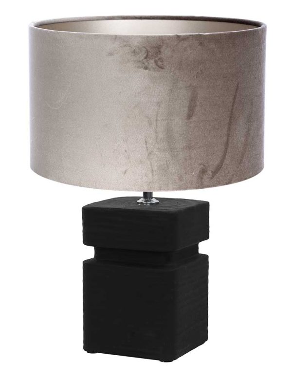 Light & Living Amta tafellamp – E27 (grote fitting) – zilver en zwart