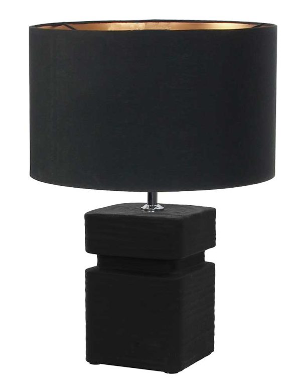 Light & Living Amta tafellamp – E27 (grote fitting) – zwart