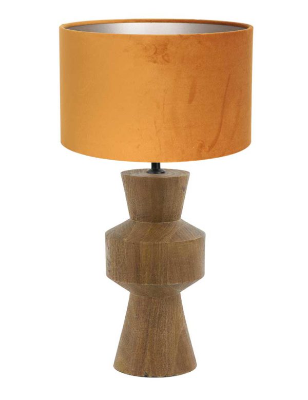Light & Living Gregor tafellamp – ø 17 cm – E27 (grote fitting) – beuken en goud