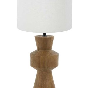 Light & Living Gregor tafellamp – ø 17 cm – E27 (grote fitting) – beuken en wit