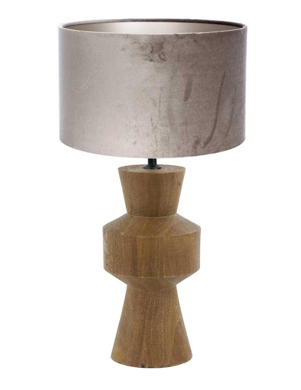Light & Living Gregor tafellamp – ø 17 cm – E27 (grote fitting) – beuken en zilver