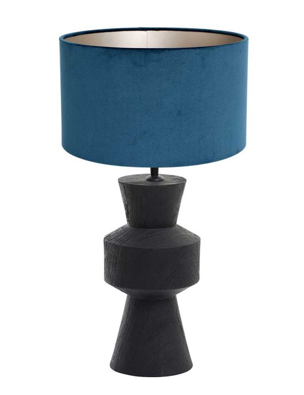 Light & Living Gregor tafellamp – ø 17 cm – E27 (grote fitting) – blauw en zwart