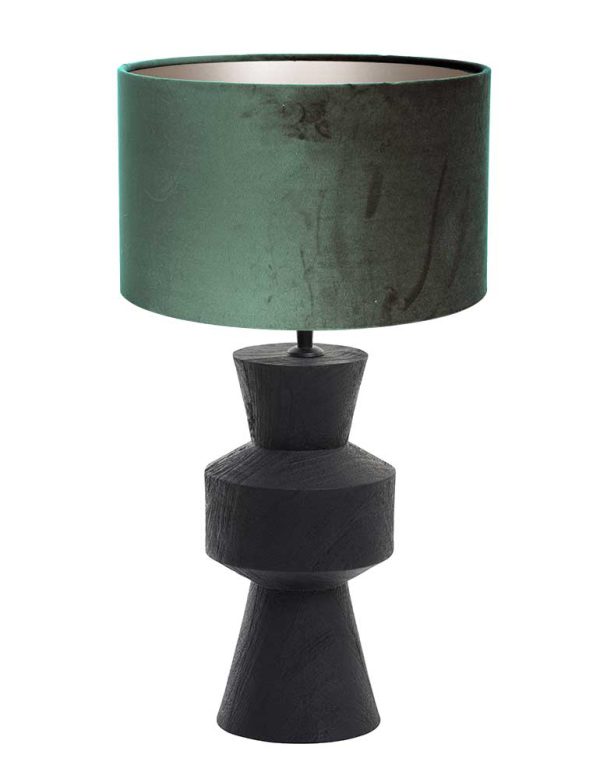Light & Living Gregor tafellamp – ø 17 cm – E27 (grote fitting) – groen en zwart