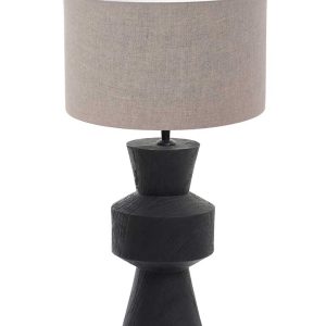 Light & Living Gregor tafellamp – ø 17 cm – E27 (grote fitting) – taupe en zwart