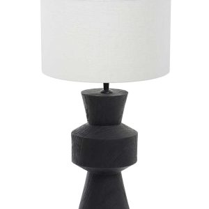Light & Living Gregor tafellamp – ø 17 cm – E27 (grote fitting) – wit en zwart