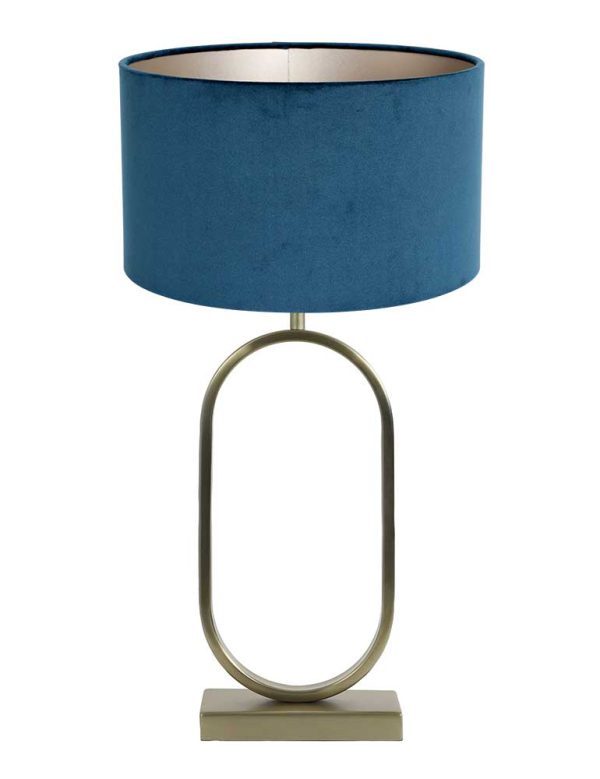 Light & Living Jamiri tafellamp – E27 (grote fitting) – blauw en goud