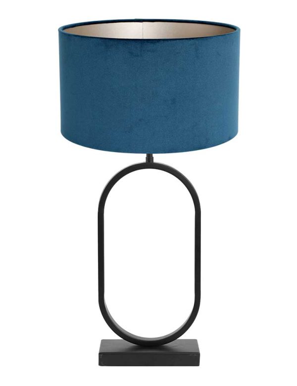 Light & Living Jamiri tafellamp – E27 (grote fitting) – blauw en zwart