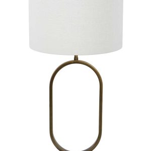 Light & Living Jamiri tafellamp – E27 (grote fitting) – brons en wit