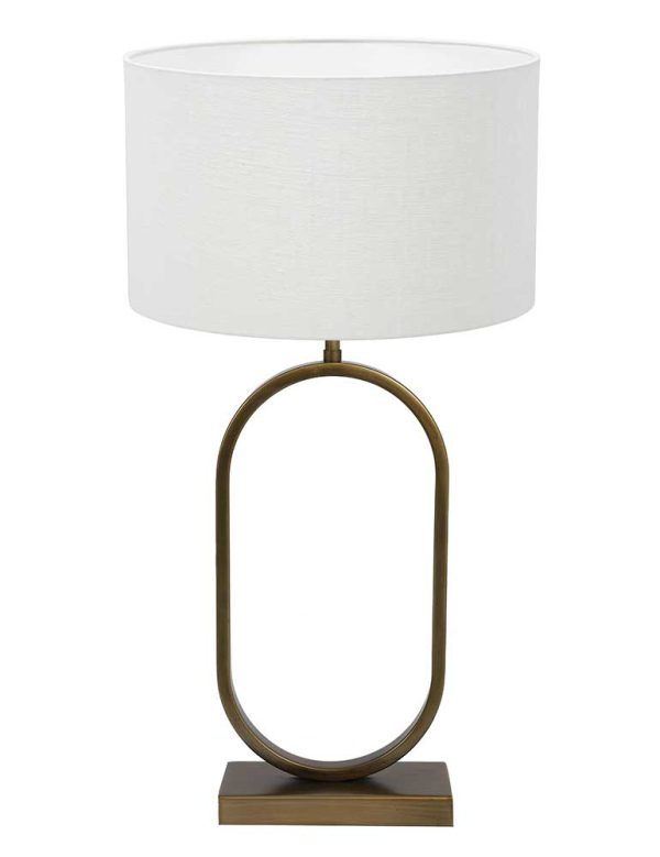Light & Living Jamiri tafellamp – E27 (grote fitting) – brons en wit