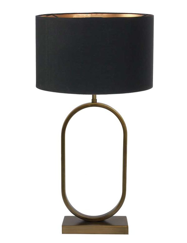 Light & Living Jamiri tafellamp – E27 (grote fitting) – brons en zwart