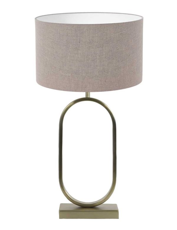 Light & Living Jamiri tafellamp – E27 (grote fitting) – goud en taupe