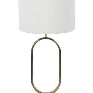 Light & Living Jamiri tafellamp – E27 (grote fitting) – goud en wit