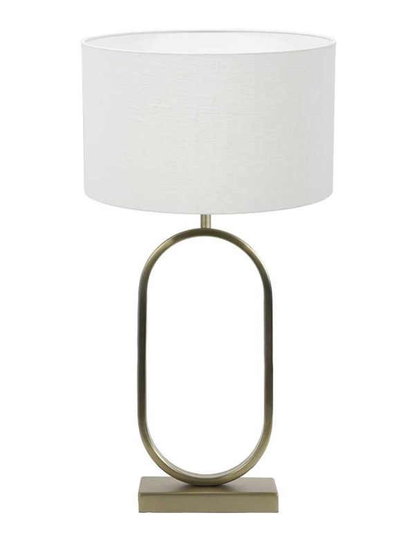Light & Living Jamiri tafellamp – E27 (grote fitting) – goud en wit