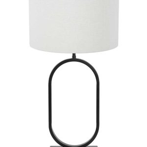 Light & Living Jamiri tafellamp – E27 (grote fitting) – wit en zwart