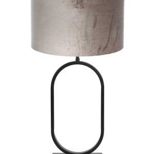 Light & Living Jamiri tafellamp – E27 (grote fitting) – zilver en zwart