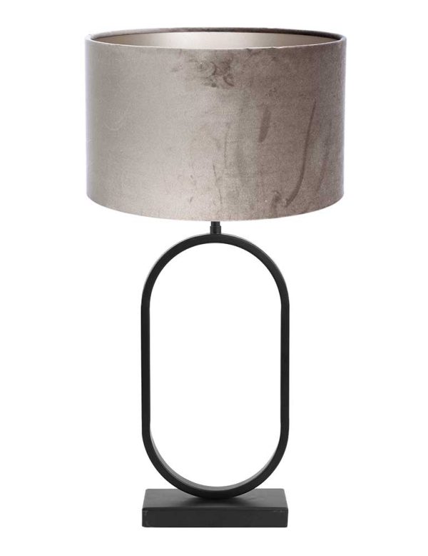 Light & Living Jamiri tafellamp – E27 (grote fitting) – zilver en zwart