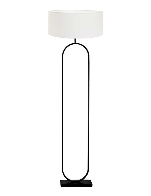 Light & Living Jamiri vloerlamp – E27 (grote fitting) – grijs en zwart