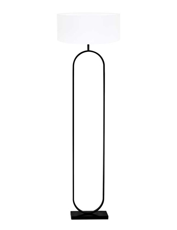 Light & Living Jamiri vloerlamp – E27 (grote fitting) – wit en zwart