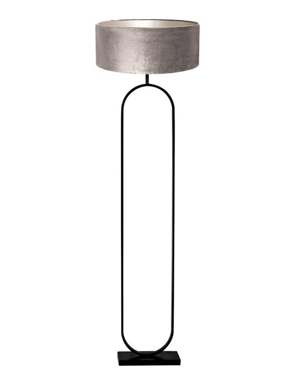 Light & Living Jamiri vloerlamp – E27 (grote fitting) – zilver en zwart