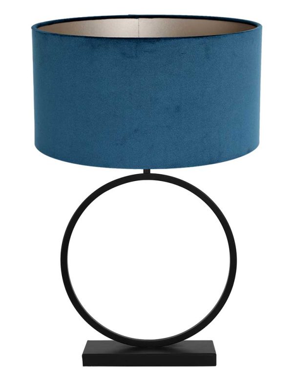 Light & Living Liva tafellamp – E27 (grote fitting) – blauw en zwart