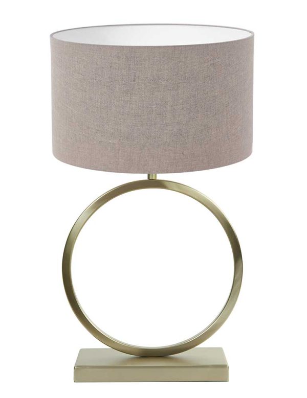 Light & Living Liva tafellamp – E27 (grote fitting) – goud en taupe