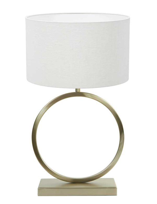 Light & Living Liva tafellamp – E27 (grote fitting) – goud en wit