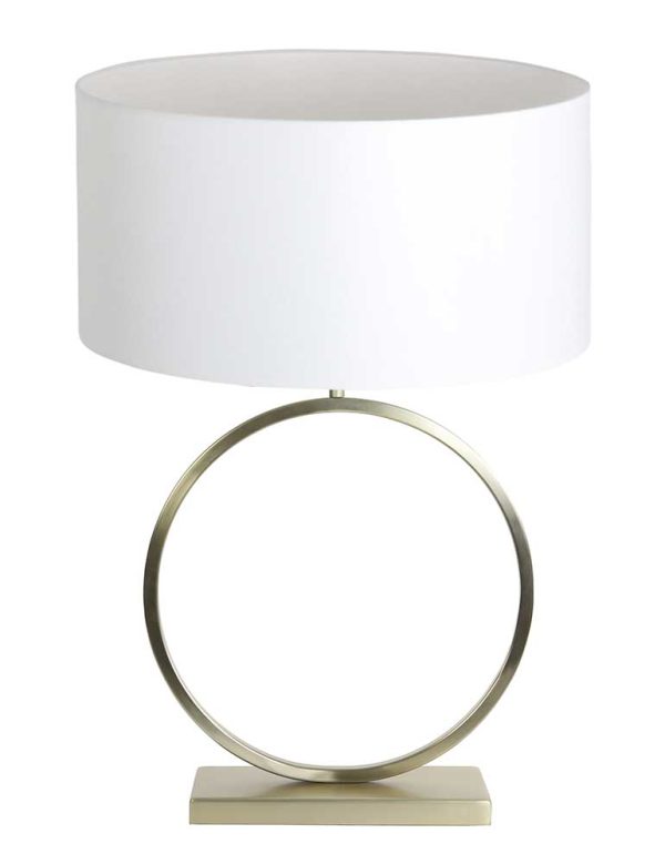 Light & Living Liva tafellamp – E27 (grote fitting) – goud en wit