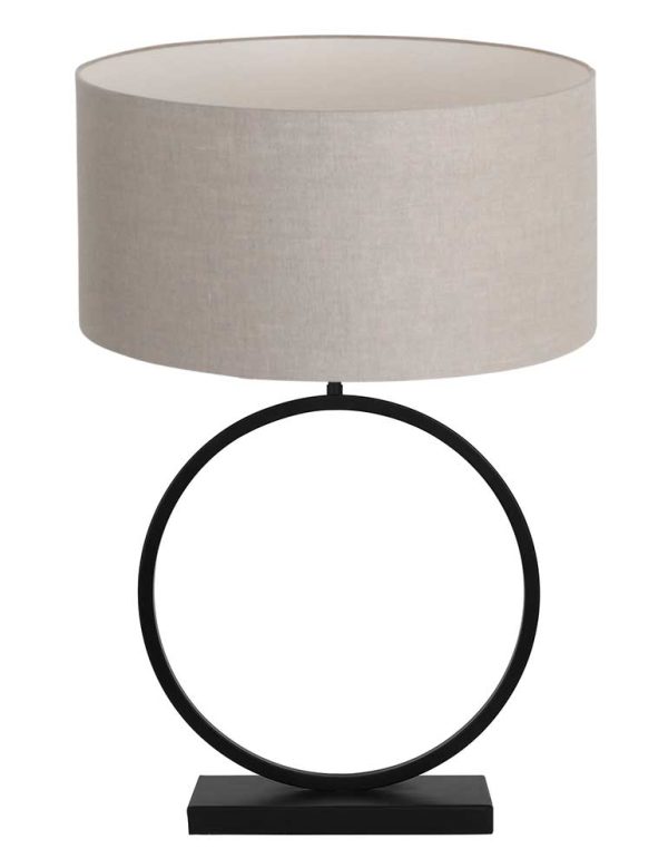 Light & Living Liva tafellamp – E27 (grote fitting) – taupe en zwart