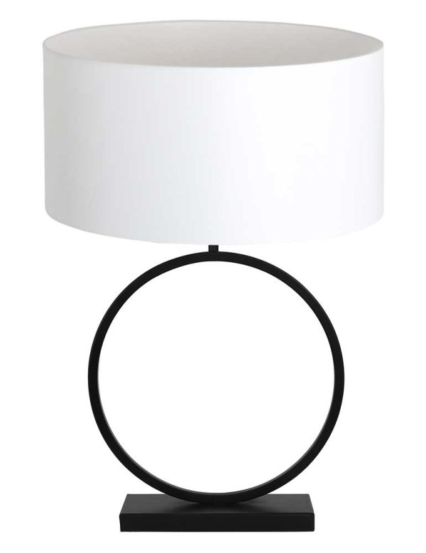 Light & Living Liva tafellamp – E27 (grote fitting) – wit en zwart