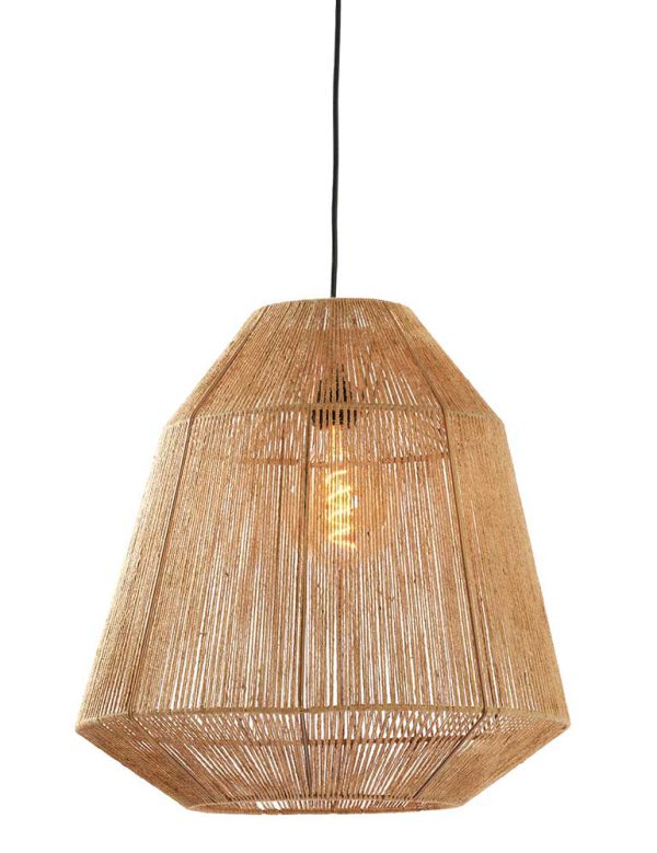 Light & Living Malva hanglamp – ø 50 cm – E27 (grote fitting) – bruin