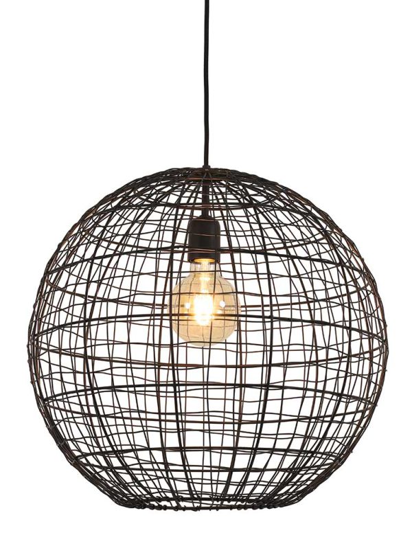 Light & Living Mirana hanglamp – ø 46 cm – E27 (grote fitting) – zwart
