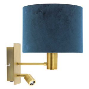 Light & Living Montana wandlamp – E27 (grote fitting) – blauw en brons