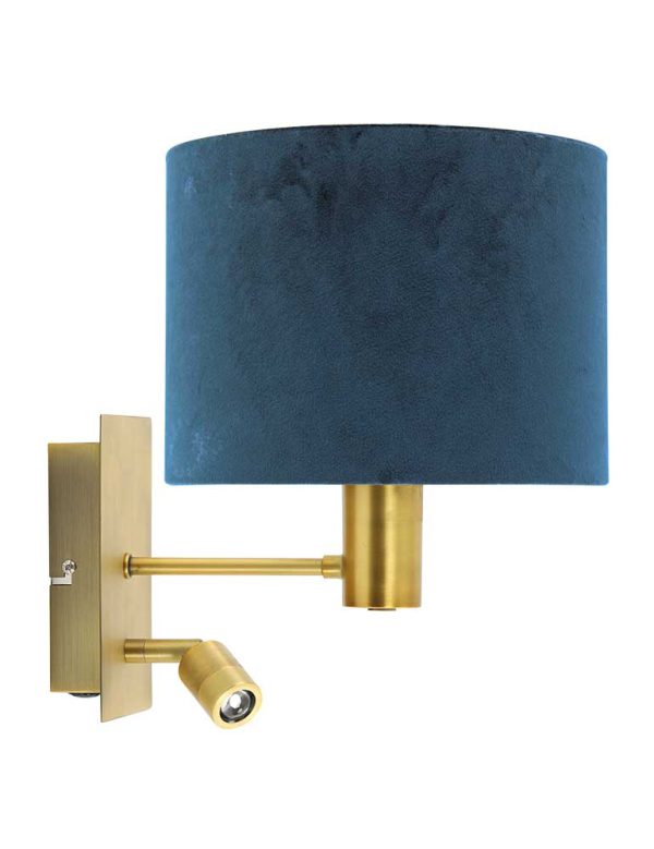 Light & Living Montana wandlamp – E27 (grote fitting) – blauw en brons