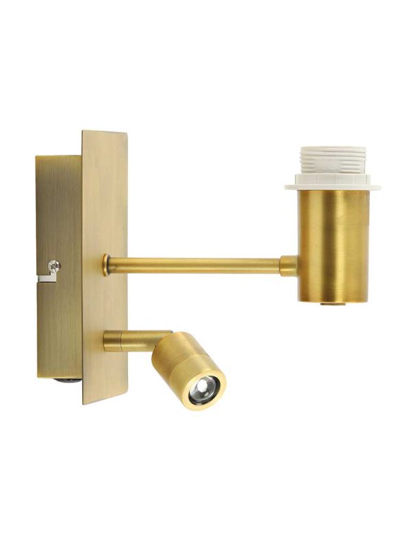 Light & Living Montana wandlamp – E27 (grote fitting) – brons en goud - Afbeelding 2