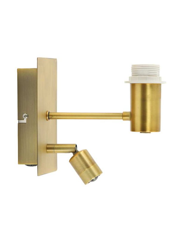Light & Living Montana wandlamp – E27 (grote fitting) – brons en goud - Afbeelding 6