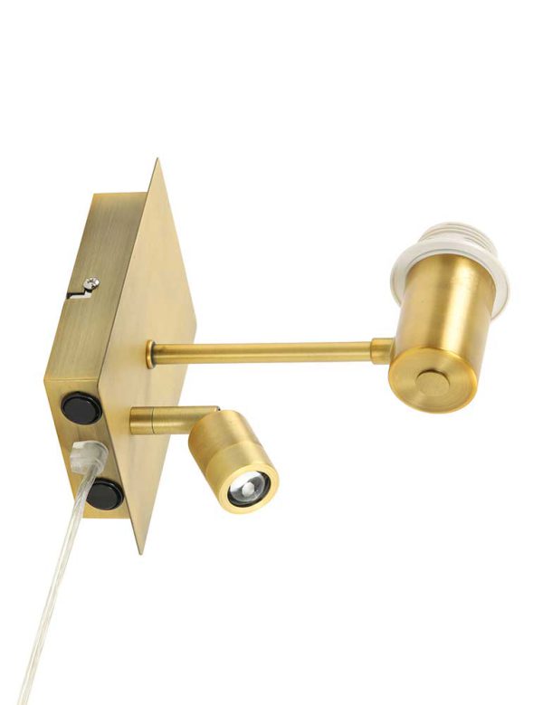 Light & Living Montana wandlamp – E27 (grote fitting) – brons en goud - Afbeelding 4