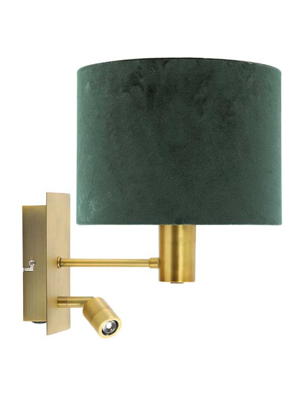 Light & Living Montana wandlamp – E27 (grote fitting) – brons en groen