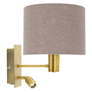 Light & Living Montana wandlamp – E27 (grote fitting) – brons en taupe