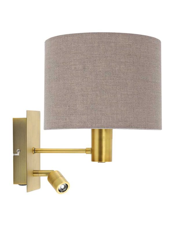 Light & Living Montana wandlamp – E27 (grote fitting) – brons en taupe