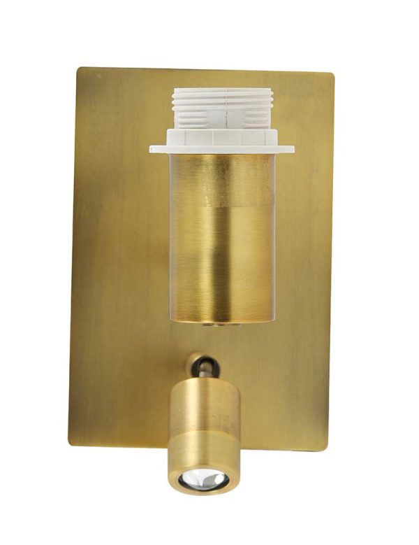 Light & Living Montana wandlamp – E27 (grote fitting) – brons en wit - Afbeelding 3