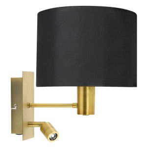 Light & Living Montana wandlamp – E27 (grote fitting) – brons en zwart